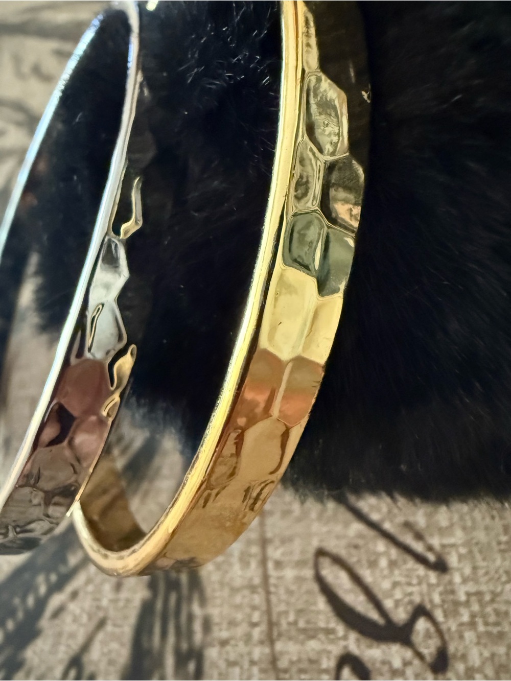 Gold and Silver Metal Bangle Bracelet Set - Picture 3 of 3